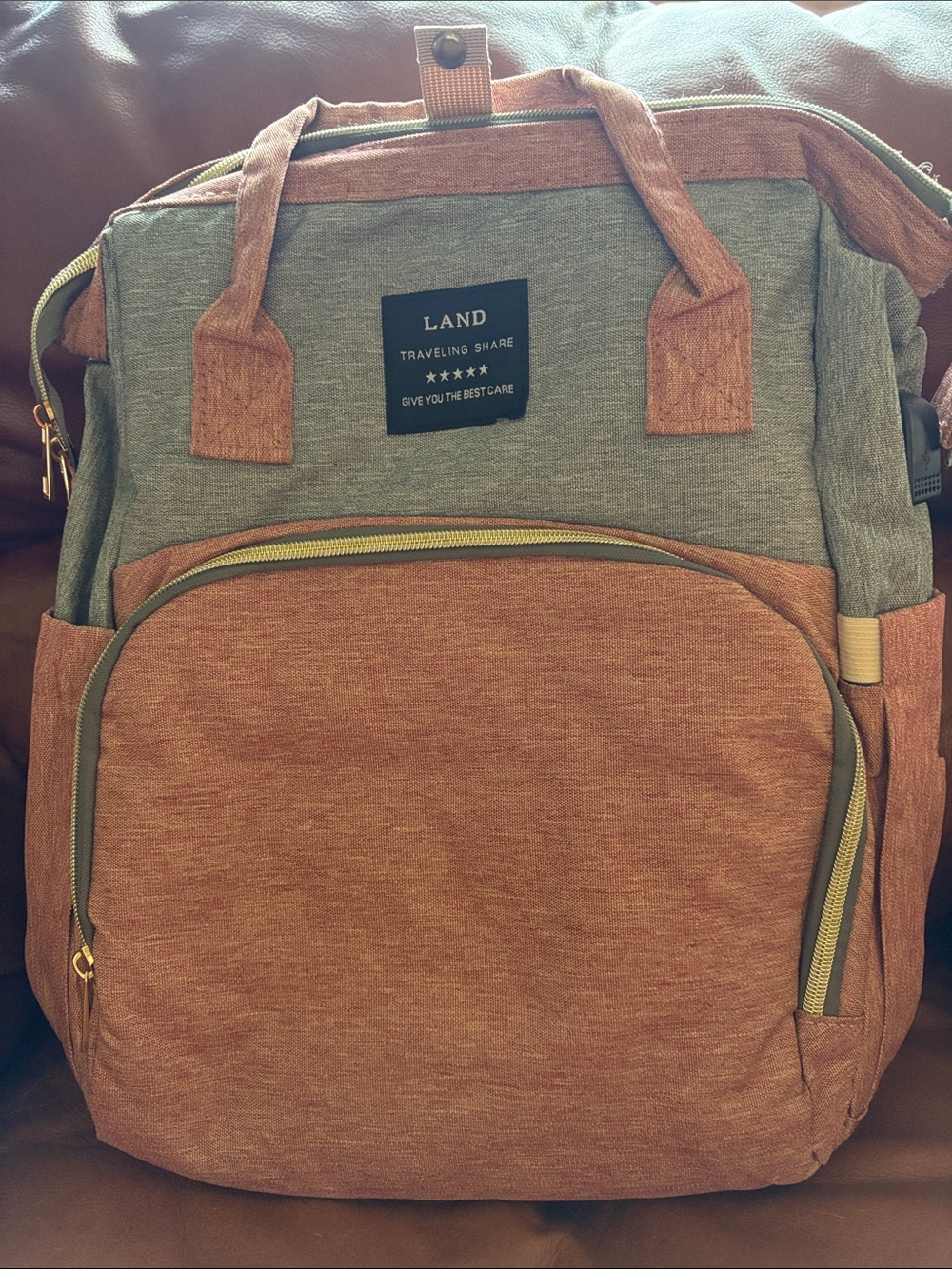 Diaper Bag Two-Tone Pink and Gray